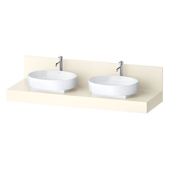 Duravit Balcoon Konsole 550x1600x370mm Elfenbein Matt ohne Konsolenträger 2 Ausschnitte/Waschplätze B