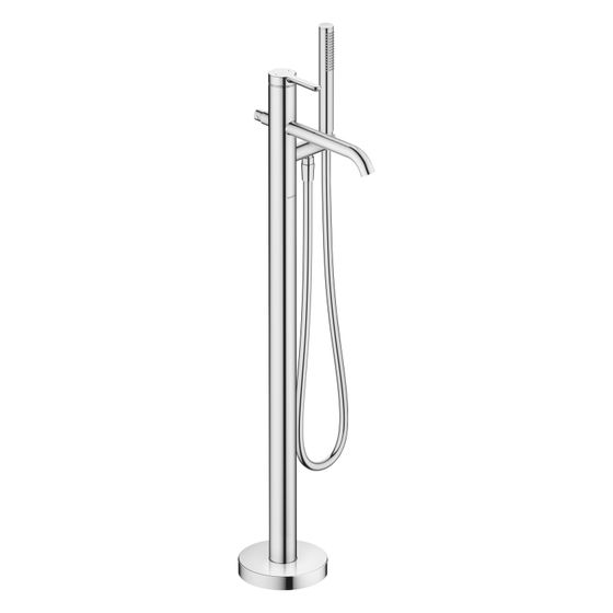 Duravit C.1 Einhebel-Wannenmischer bodenstehend, Chrom, Ausladung 201mm, Höhe 904mm, 2 Verbraucher, mit Brausehalter