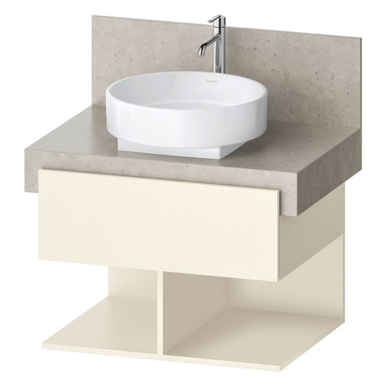 Duravit Balcoon Konsolen-Waschtischunterbau wandhäng. 570x700x522mm Elfenbein Strukturiert Matt/Matt ohne KSP, Dekor 1 SK, 2 oF
