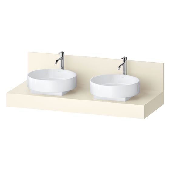 Duravit Balcoon Konsole 550x1300x370mm Elfenbein Matt ohne Konsolenträger 2 Ausschnitte/Waschplätze B