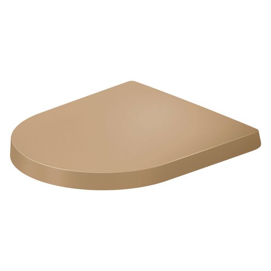 Duravit Balcoon WC-Sitz D-shaped, Clay Terra Matt, 374x40x438mm mit Absenkauto. Sitzgarnitur abnehmbar, Edelstahl-Scharniere