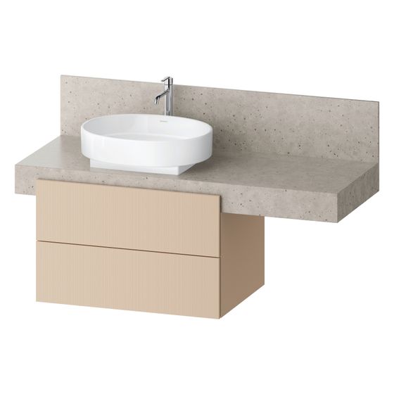 Duravit Balcoon Konsolen-Waschtischunterbau wandh 570x800x522mm Sandbeige Strukturiert Matt/Matt, ohne KSP, Dekor, 2 SK