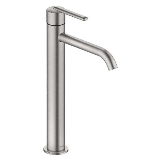 Duravit Balcoon Einhebel-Waschtischmischer XL FreshStart, MinusFlow, Edelstahl geb.4l/min, Hebelgriff, 153mm, Höhe 297mm