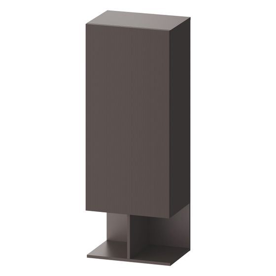 Duravit Balcoon Halbhochschrank Dekor 360x500x1320mm Schieferbraun Strukturiert Matt/Schieferbraun Matt, 1 Tür R, 2 oF Unten