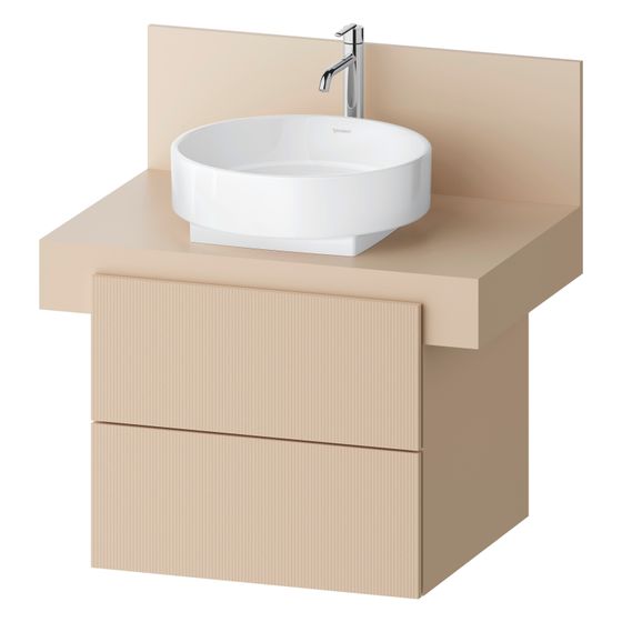 Duravit Balcoon Konsolen-Waschtischunterbau wandh. 570x600x534mm Sandbeige Strukturiert Matt/Matt ohne KSP, Dekor 2 SK, Grifflos