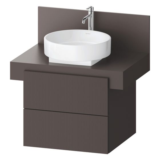 Duravit Balcoon Konsolen-Waschtischunterbau wandh.570x600x534mm Schieferbraun Strukturiert Matt/Matt ohne KSP Dekor 2 SK, o.Gr.