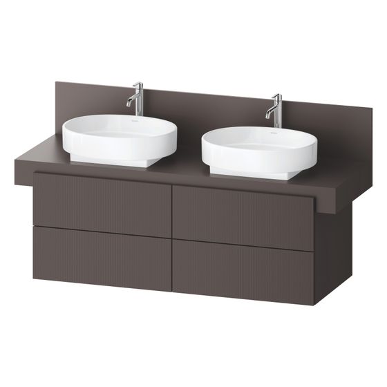 Duravit Balcoon Konsolen-Waschtischunterbau wandh. 570x1400x534mm Schieferbraun Strukturiert Matt/Matt ohne KSP, Dekor 4 SK