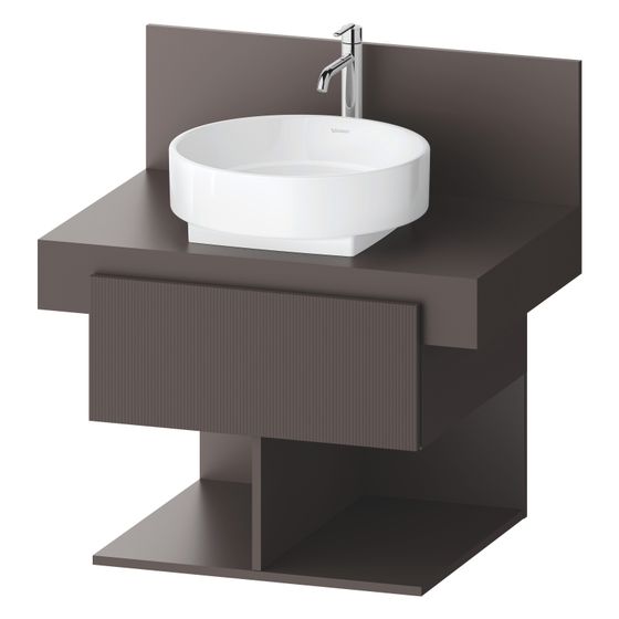 Duravit Balcoon Konsolen-Waschtischunterbau wandh.570x600x534mm Schieferbraun Strukturiert Matt/Matt ohne KSP Dekor 1 SK, 2 oF