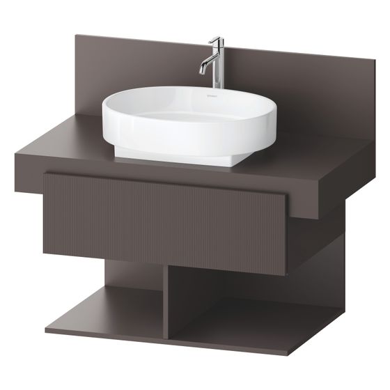 Duravit Balcoon Konsolen-Waschtischunterbau wandh.570x800x534mm Schieferbraun Strukturiert Matt/Matt ohne KSP Dekor 1 SK, 2 oF