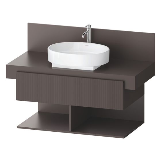 Duravit Balcoon Konsolen-Waschtischunterbau wandh.570x1000x534mm Schieferbraun Strukturiert Matt/Matt ohne KSP Dekor 1 SK, 2 oF