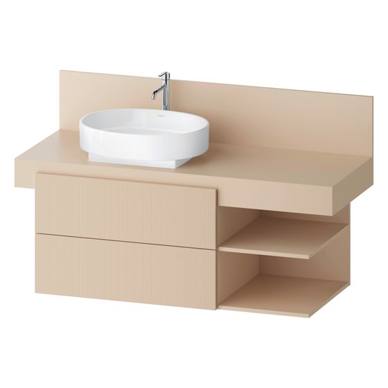 Duravit Balcoon Konsolen-Waschtischunterbau wandhäng. 570x1200x534mm Sandbeige Strukturiert Matt/Matt, ohne KSP, 2 R SK/oF