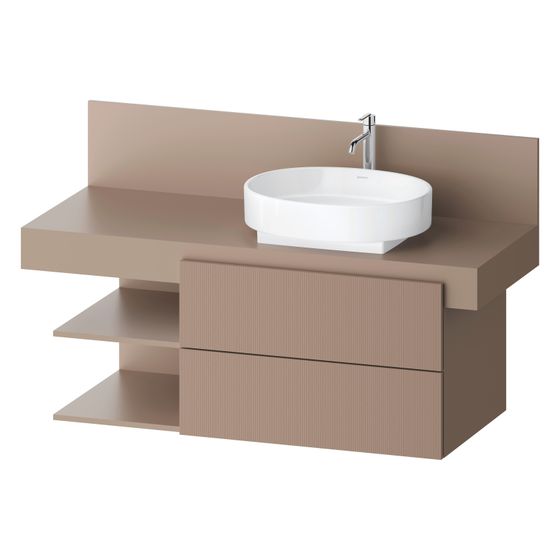Duravit Balcoon Konsolen-Waschtischunterbau wandh 570x1200x534mm Umbra Strukturiert Matt/Umbra Matt ohne KSP, 2 L SK/oF