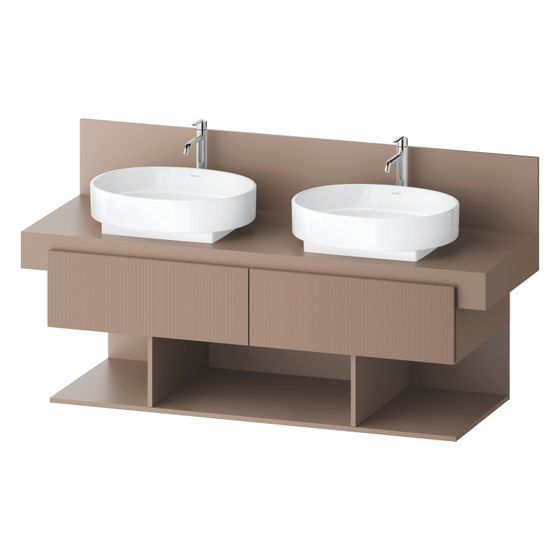 Duravit Balcoon Konsolen-Waschtischunterbau wandh. 570x1400x534mm Umbra Strukturiert Matt/Umbra Matt ohne KSP, 2 Schubkästen