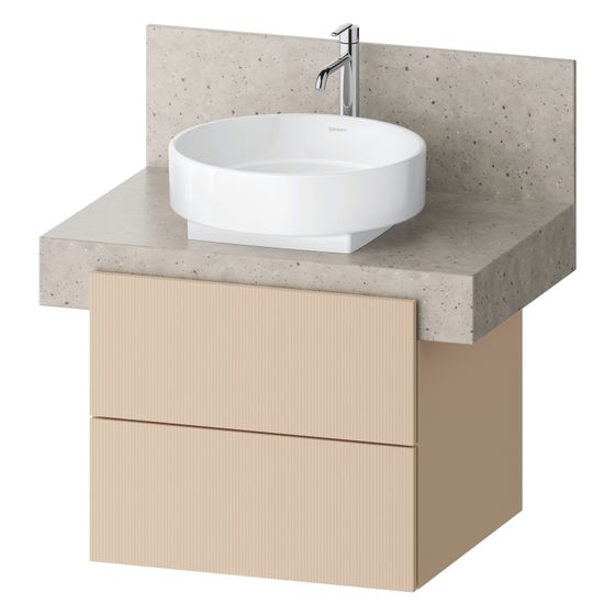 Duravit Balcoon Konsolen-Waschtischunterbau wandh 570x600x522mm Sandbeige Strukturiert Matt/Matt, ohne KSP, Dekor, 2 SK