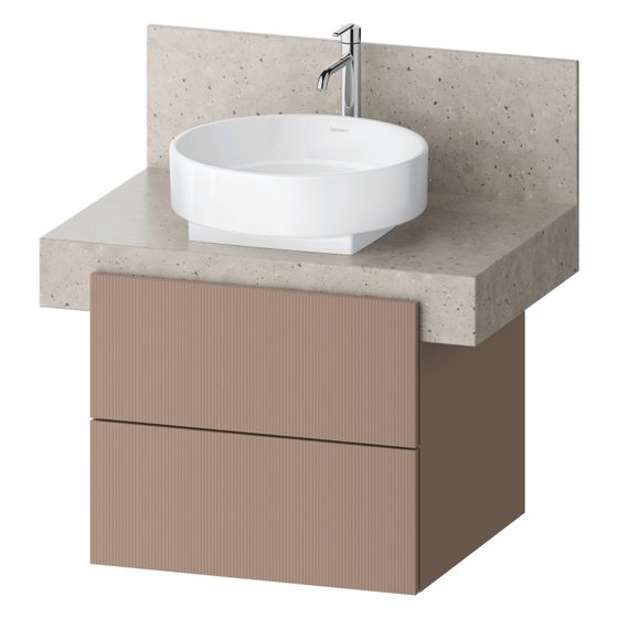 Duravit Balcoon Konsolen-Waschtischunterbau wandh. 570x600x522mm Umbra Strukturiert Matt/Umbra Matt, ohne KSP, Dekor, 2 SK