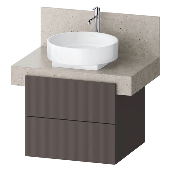 Duravit Balcoon Konsolen-Waschtischunterbau wandh. 570x600x522mm Schieferbraun Strukturiert Matt/Matt ohne KSP, Dekor 2 SK