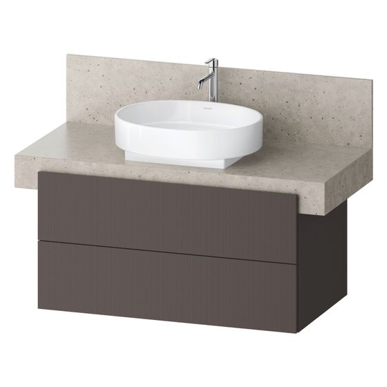 Duravit Balcoon Konsolen-Waschtischunterbau wandh. 570x1000x522mm Schieferbraun Strukturiert Matt/Matt ohne KSP, Dekor 2 SK