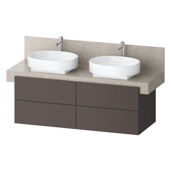 Duravit Balcoon Konsolen-Waschtischunterbau wandh. 570x1400x522mm Schieferbraun Strukturiert Matt/Matt ohne KSP, Dekor 4 SK