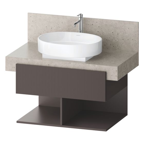 Duravit Balcoon Konsolen-Waschtischunterbau wandh.570x800x522mm Schieferbraun Strukturiert Matt/Matt ohne KSP Dekor 1 SK, 2 oF
