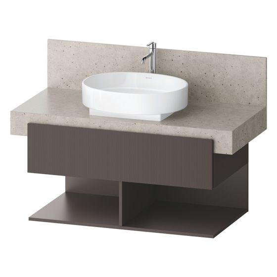 Duravit Balcoon Konsolen-Waschtischunterbau wandh 570x1000x522mm Schieferbraun Strukturiert Matt/Matt ohne KSP Dekor 1 SK, 2 oF