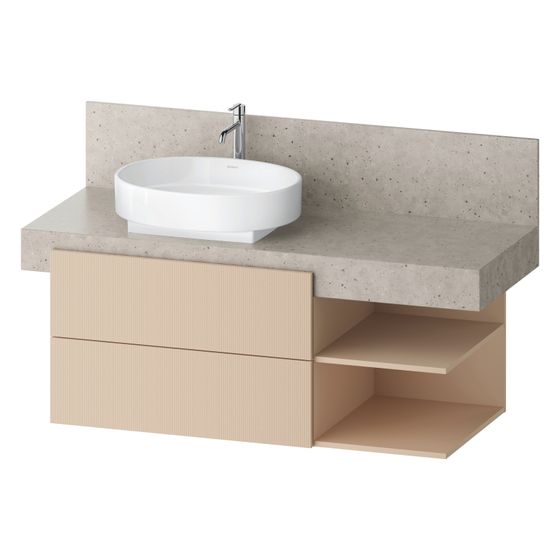 Duravit Balcoon Konsolen-Waschtischunterbau wandhäng. 570x1200x522mm Sandbeige Strukturiert Matt/Matt, ohne KSP, 2 R SK/oF