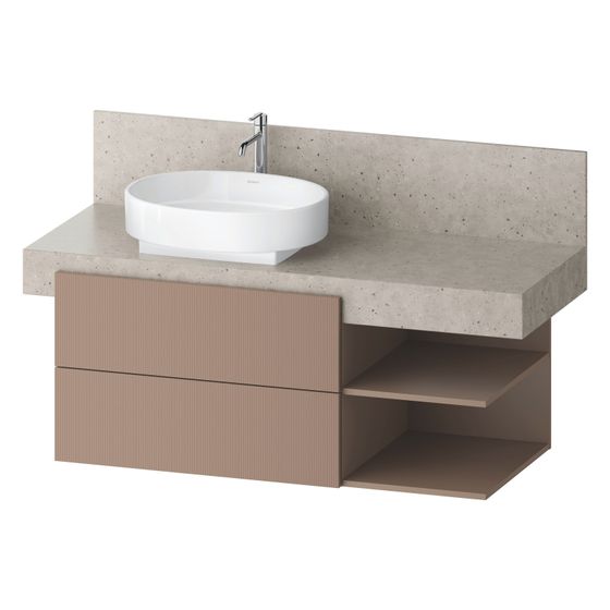 Duravit Balcoon Konsolen-Waschtischunterbau wandh 570x1200x522mm Umbra Strukturiert Matt/Umbra Matt ohne KSP, 2 R SK/oF