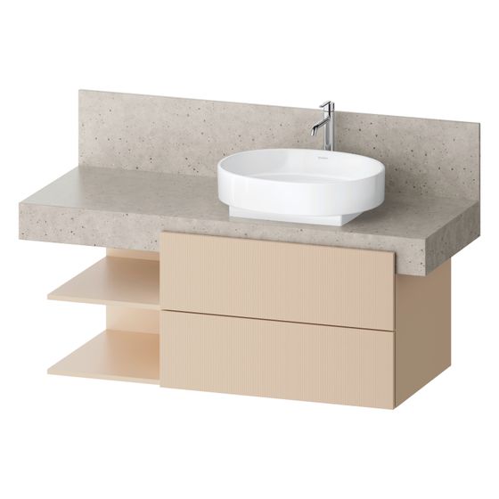 Duravit Balcoon Konsolen-Waschtischunterbau wandhäng. 570x1200x522mm Sandbeige Strukturiert Matt/Matt, ohne KSP, 2 L SK/oF