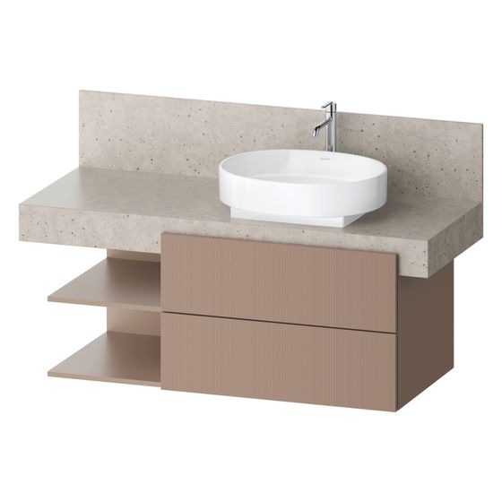 Duravit Balcoon Konsolen-Waschtischunterbau wandh 570x1200x522mm Umbra Strukturiert Matt/Umbra Matt ohne KSP, 2 L SK/oF