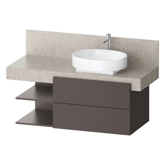 Duravit Balcoon Konsolen-Waschtischunterbau wandhäng. 570x1200x522mm Schieferbraun Strukturiert Matt/Matt ohne KSP, 2 L SK/oF