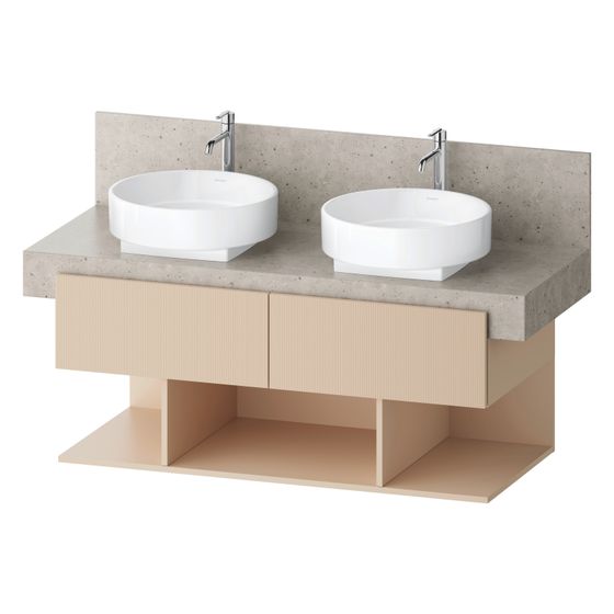 Duravit Balcoon Konsolen-Waschtischunterbau wandh. 570x1200x522mm Sandbeige Strukturiert Matt/Matt, ohne KSP, 2 SK
