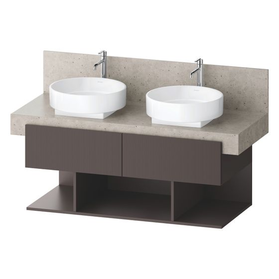 Duravit Balcoon Konsolen-Waschtischunterbau wandh 570x1200x522mm Schieferbraun Strukturiert Matt/Matt ohne KSP, 2 SK