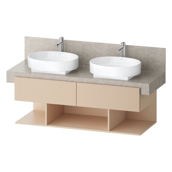 Duravit Balcoon Konsolen-Waschtischunterbau wandh. 570x1400x522mm Sandbeige Strukturiert Matt/Matt, ohne KSP, 2 SK
