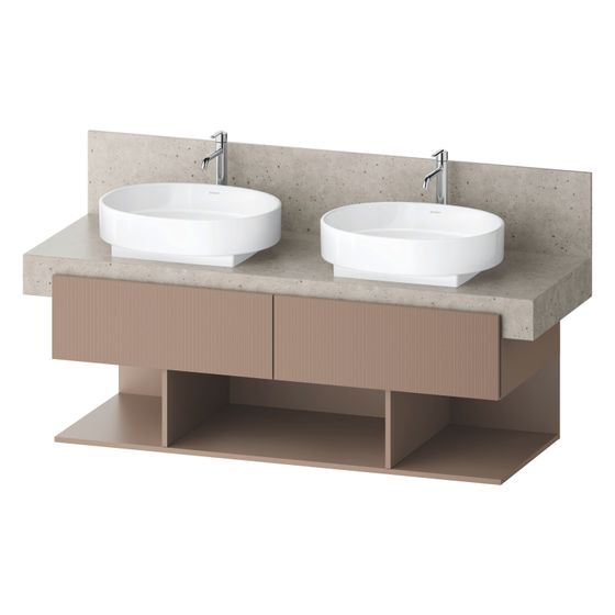 Duravit Balcoon Konsolen-Waschtischunterbau wandh. 570x1400x522mm Umbra Strukturiert Matt/Umbra Matt ohne KSP, 2 Schubkästen