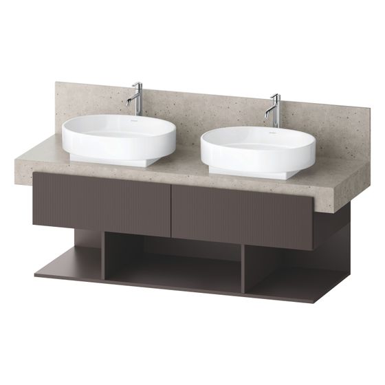 Duravit Balcoon Konsolen-Waschtischunterbau wandh 570x1400x522mm Schieferbraun Strukturiert Matt/Matt ohne KSP, 2 SK