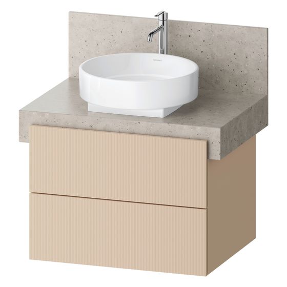 Duravit Balcoon Konsolen-Waschtischunterbau wandh 570x700x522mm Sandbeige Strukturiert Matt/Matt, ohne KSP, Dekor, 2 SK