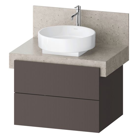 Duravit Balcoon Konsolen-Waschtischunterbau wandh. 570x700x522mm Schieferbraun Strukturiert Matt/Matt ohne KSP, Dekor 2 SK