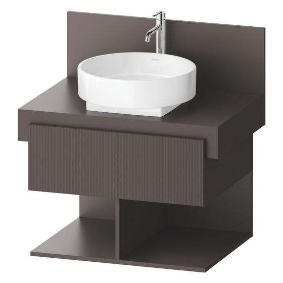 Duravit Balcoon Konsolen-Waschtischunterbau wandh.570x700x534mm Schieferbraun Strukturiert Matt/Matt ohne KSP Dekor 1 SK, 2 oF