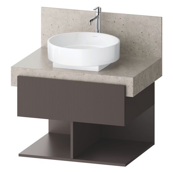 Duravit Balcoon Konsolen-Waschtischunterbau wandh.570x700x522mm Schieferbraun Strukturiert Matt/Matt ohne KSP Dekor 1 SK, 2 oF