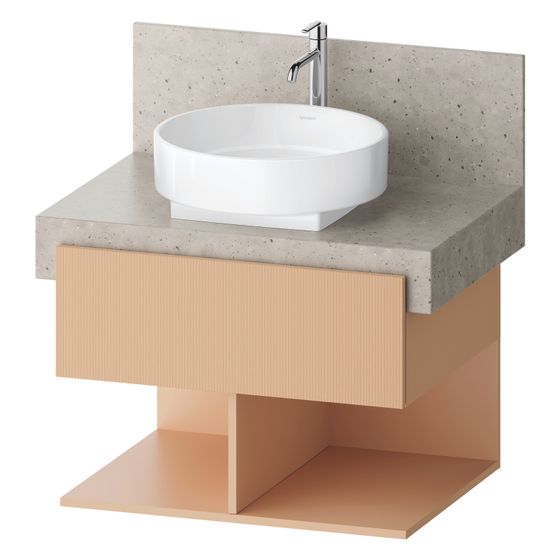 Duravit Balcoon Konsolen-Waschtischunterbau wandh.570x700x522mm Terraccino Strukturiert Matt/Matt ohne KSP Dekor 1 SK, 2 oF
