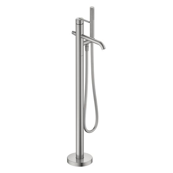 Duravit Balcoon Einhebel-Wannenmischer bodenstehend, Edelstahl gebürstet, 21l/min, Ausladung 201mm, Höhe 922mm, 2 Verbraucher