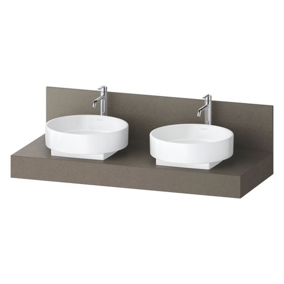 Duravit Balcoon Konsole 550x1300x370mm Basalt Struktur Matt ohne Konsolenträger 2 Ausschnitte/Waschplätze B