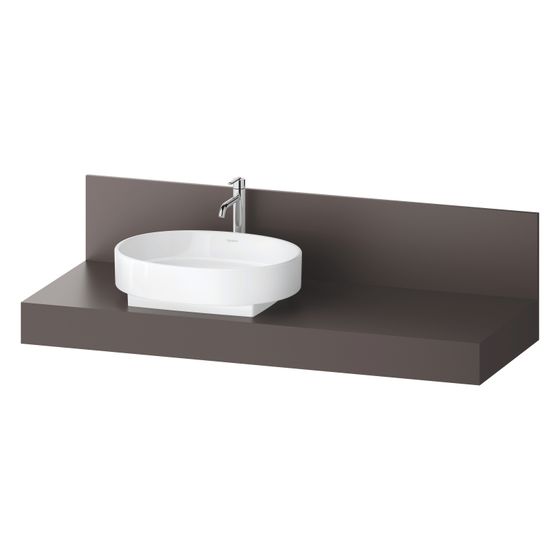 Duravit Balcoon Konsole 550x1400x370mm Schieferbraun Matt ohne Konsolenträger 1 Ausschnitt/Waschplatz L
