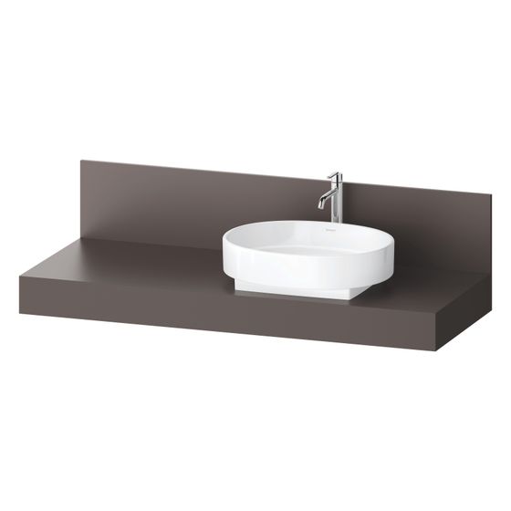 Duravit Balcoon Konsole 550x1400x370mm Schieferbraun Matt ohne Konsolenträger 1 Ausschnitt/Waschplatz R