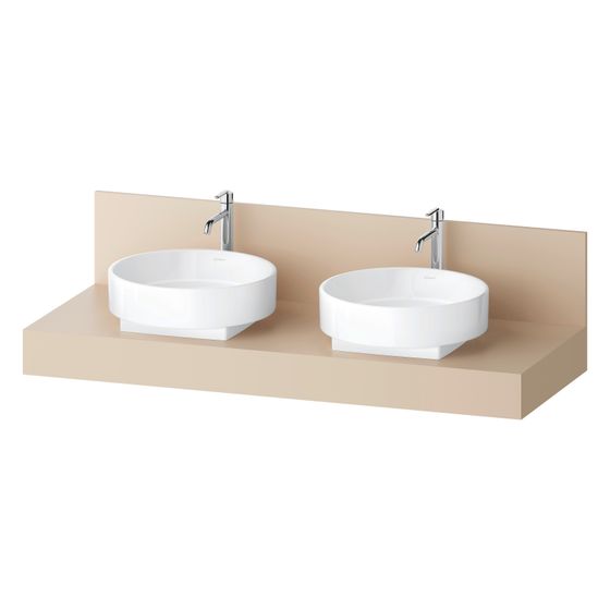 Duravit Balcoon Konsole 550x1400x370mm Sandbeige Matt ohne Konsolenträger 2 Ausschnitte/Waschplätze B