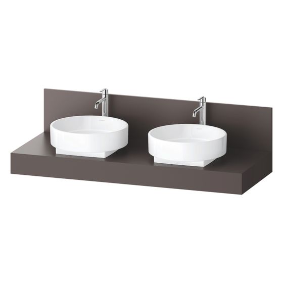 Duravit Balcoon Konsole 550x1400x370mm Schieferbraun Matt ohne Konsolenträger 2 Ausschnitte/Waschplätze B