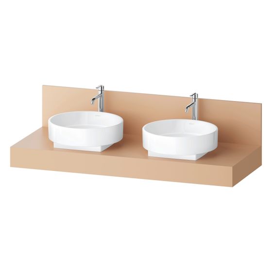 Duravit Balcoon Konsole 550x1400x370mm Terraccino Matt ohne Konsolenträger 2 Ausschnitte/Waschplätze B