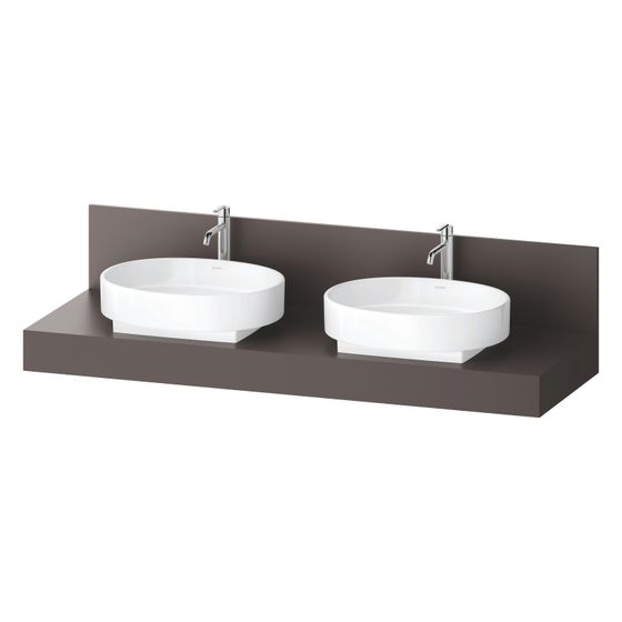 Duravit Balcoon Konsole 550x1600x370mm Schieferbraun Matt ohne Konsolenträger 2 Ausschnitte/Waschplätze B