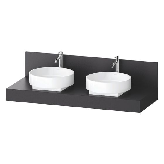 Duravit Balcoon Konsole 550x1400x370mm Lava Struktur Matt ohne Konsolenträger 2 Ausschnitte/Waschplätze B