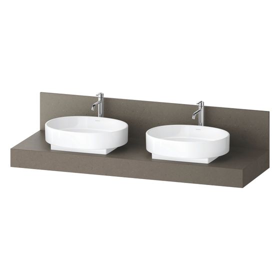 Duravit Balcoon Konsole 550x1600x370mm Basalt Struktur Matt ohne Konsolenträger 2 Ausschnitte/Waschplätze B