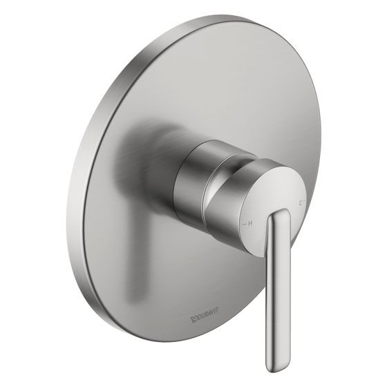 Duravit Balcoon Einhebel-Brausemischer Unterputz, 1 Verbraucher, Edelstahl gebürstet, 170x172mm, mit Funktionseinheit